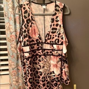 Cheetah and floral dress L
